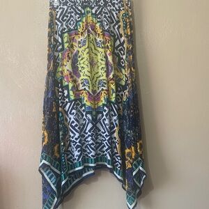 39. Sassy Doll size M Vibrant Asymmetrical Skirt with Geometric Patterns
